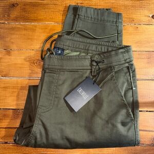 Caliville Jogger Pants Mens XL Green Drawstring Elastic Waist Stretch Twill NEW